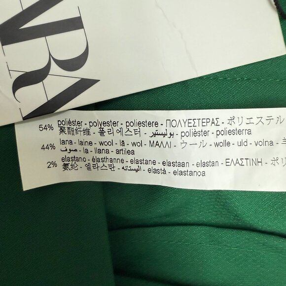 ZARA PLEATED SKIRT WITH BELT - LIMITED EDITION GREEN SIZE L 2586/408 - Picture 4 of 7